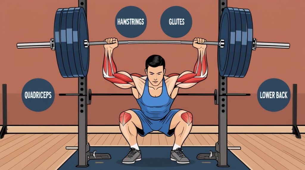 Barbell Squat: Full Lower Body Engagement